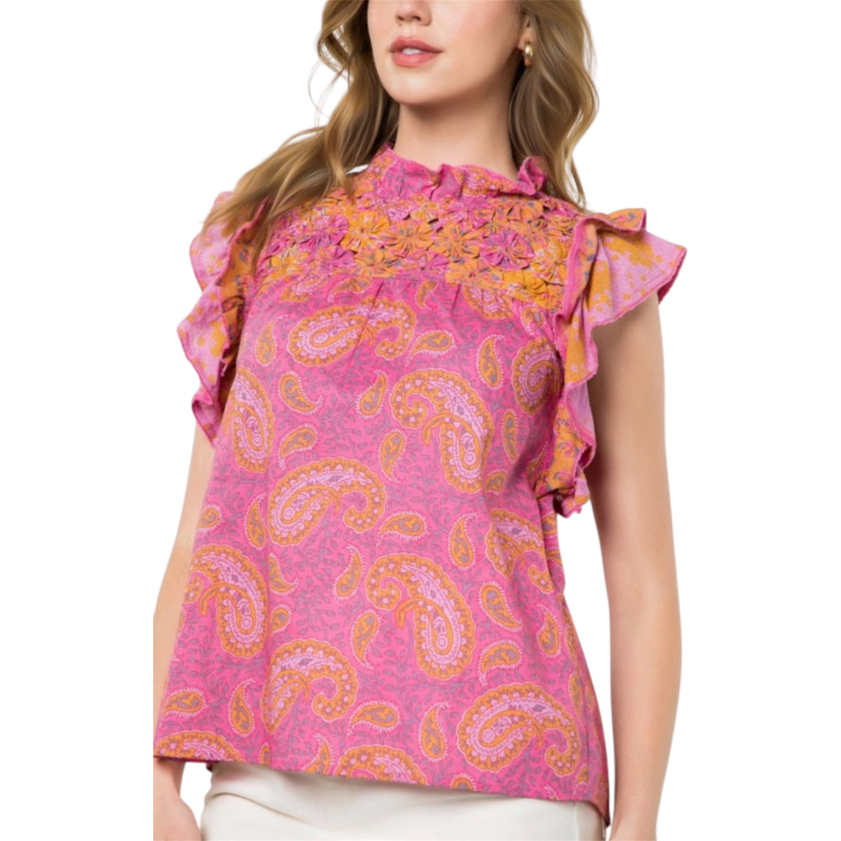 Blusa Flutter Sleeve