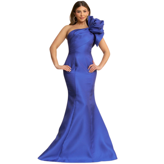 Vestido Maxi Un Hombro Flor