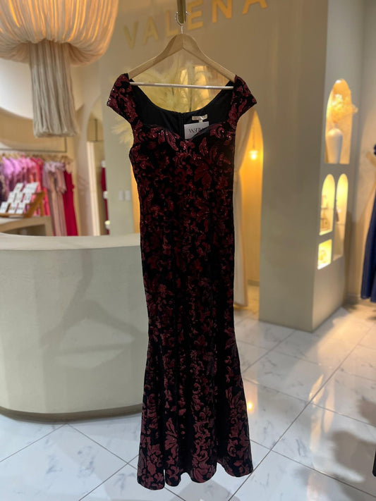 Vestido Negro Con Rojo Lentejuelas