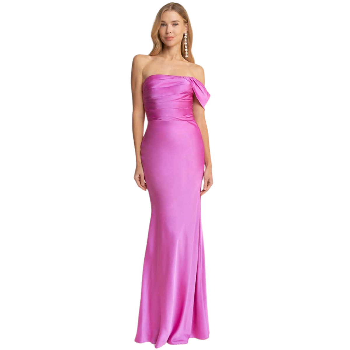 Vestido Maxi Satin Drapeado