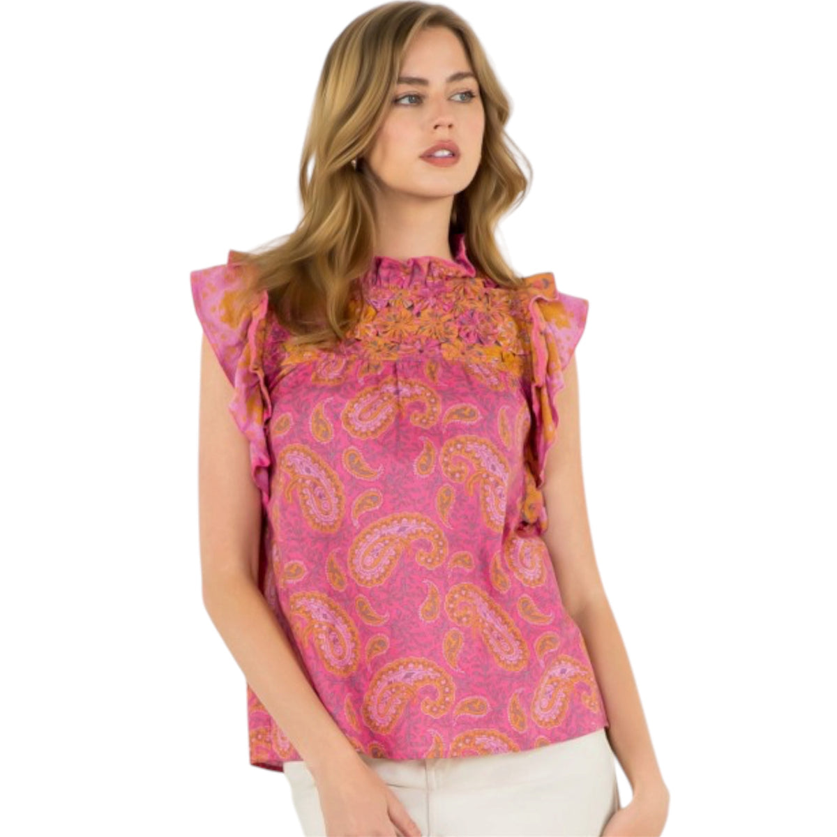Blusa Flutter Sleeve