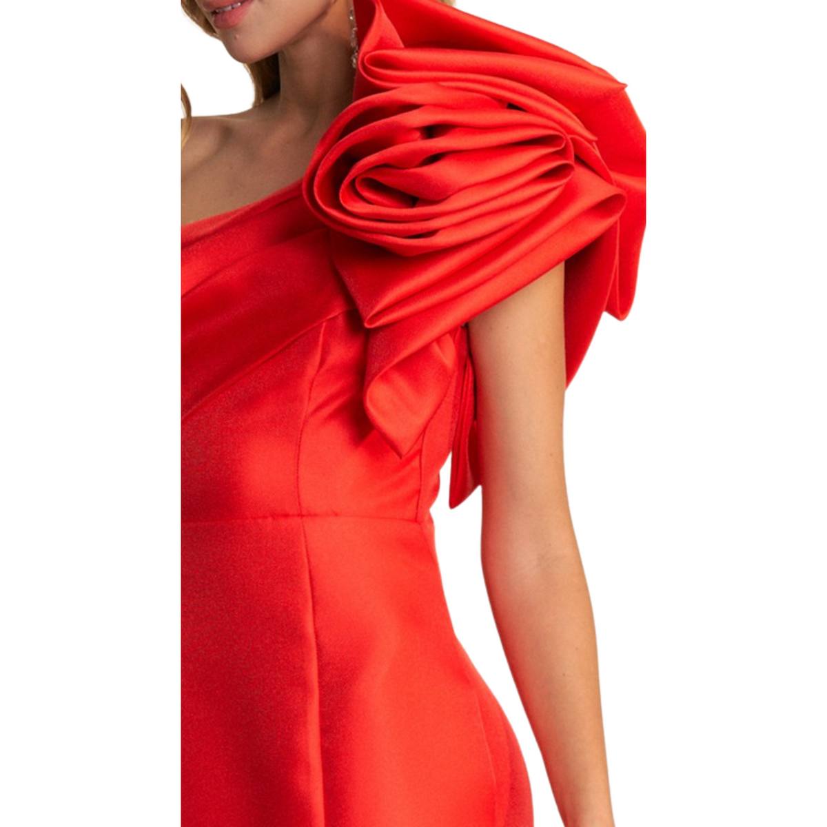 Vestido Maxi Un Hombro Flor