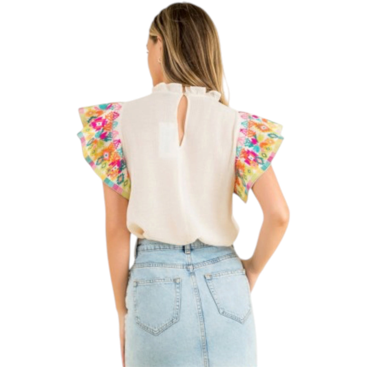 Blusa Manga Con Bordado