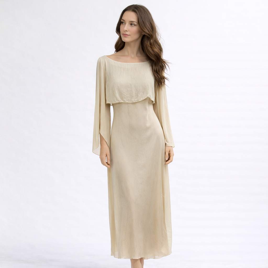 Vestido Seda Dorado