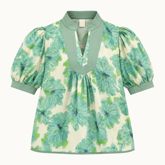 Blusa Turquesa Floral